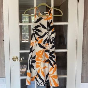 Black and orange flower dress